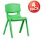 Flash Furniture Green Plastic Stackable School Chair with 13.25'' Seat Height, PK4 4-YU-YCX4-004-GREEN-GG - alternate 2